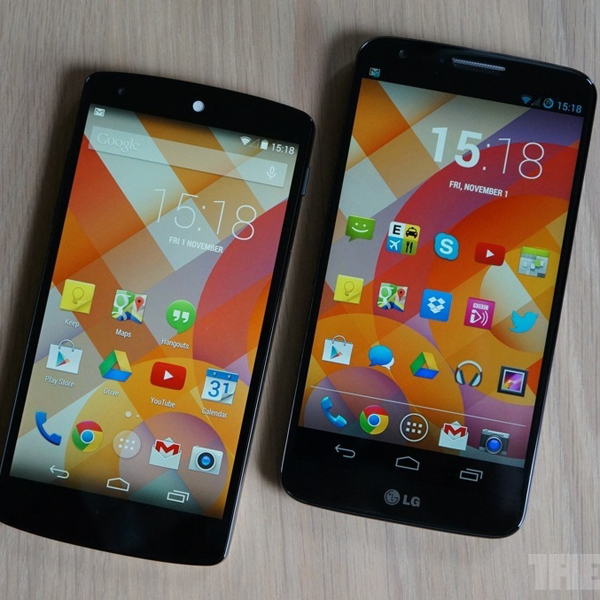 Google, LG, Nexus 5, LG G2, Nexus 5 против LG G2: почувствуй разницу